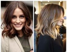 Shatush style hair coloring for dark and light hair: photo